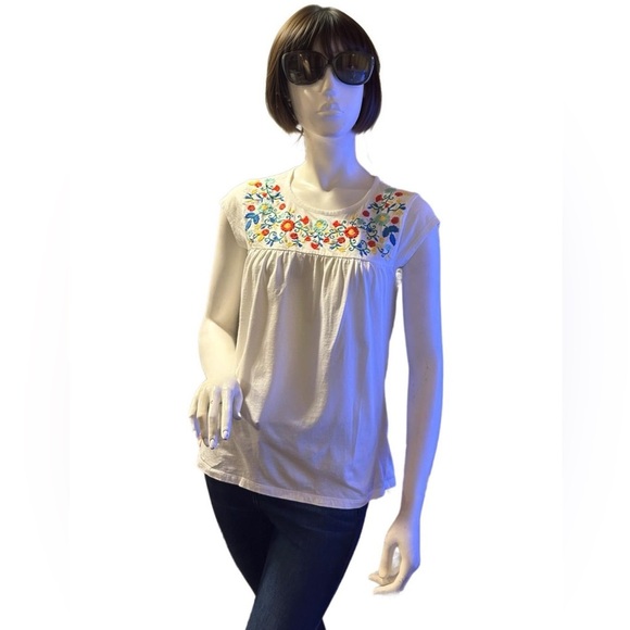 J. Crew Cap Sleeves Floral Top Size 2 - Picture 5 of 5